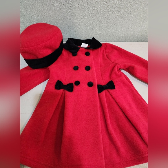 Bow Front Double Breasted Coat & Hat Set - Picture 3 of 11